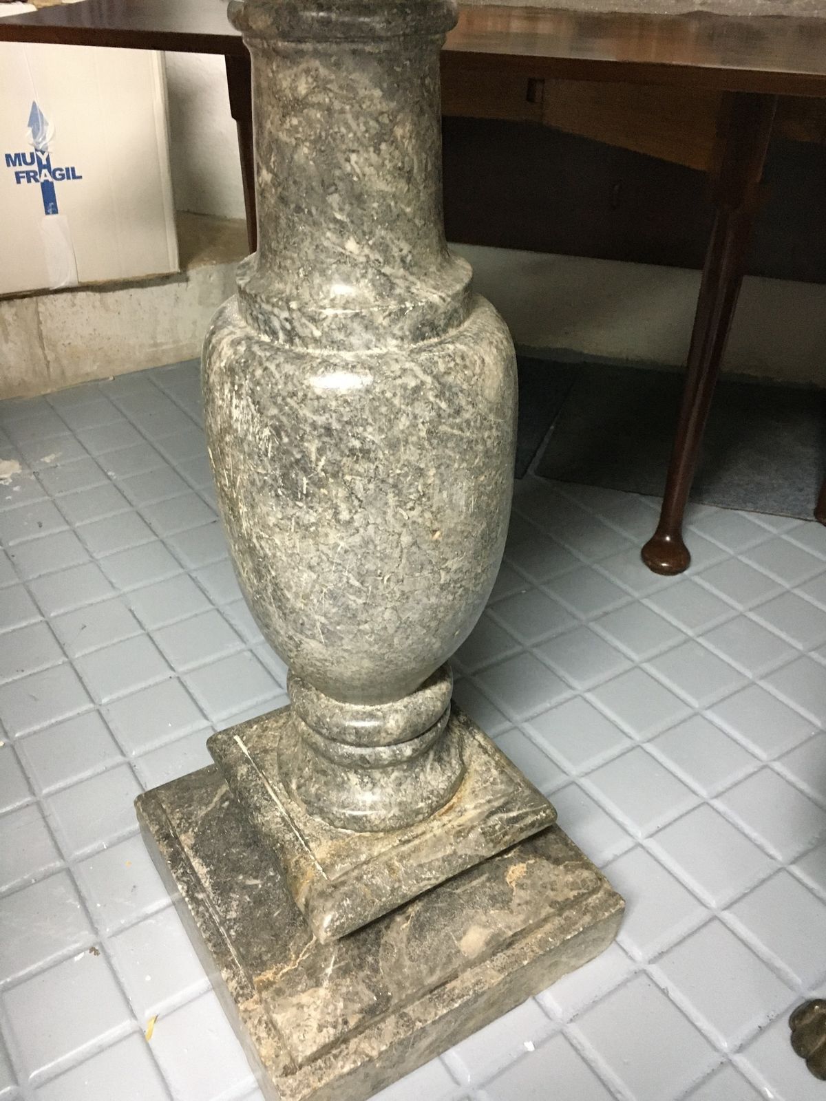Carrara Marble Fountain With  Its  Gray Sainte Anne Marble Base. French. Circa 1700 Eighteenth Century. photo for sale