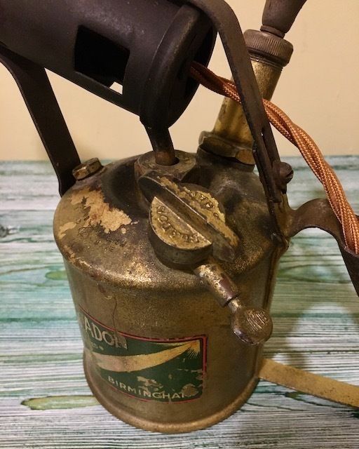 photo for sale 1938 Vintage Bladon Blow Torch Table Light