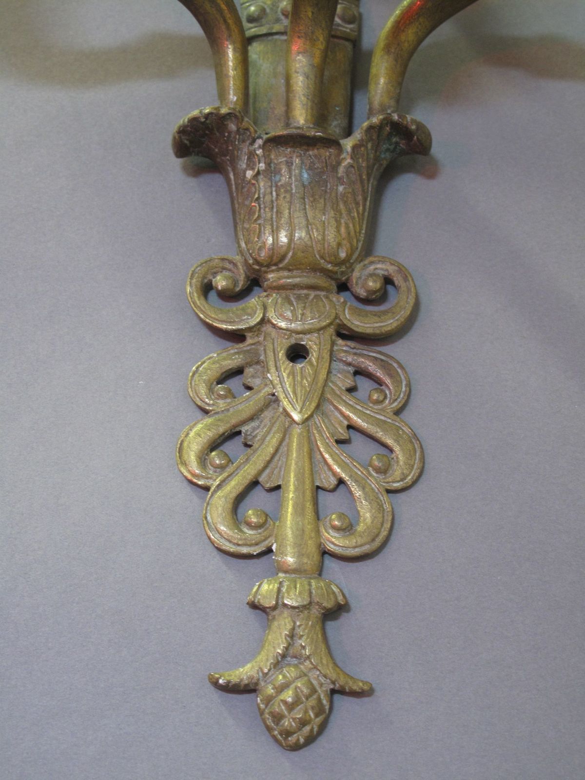 Pair Of Empire Style 3 Arm Wall Lights, Ca 1880 photo 300.0