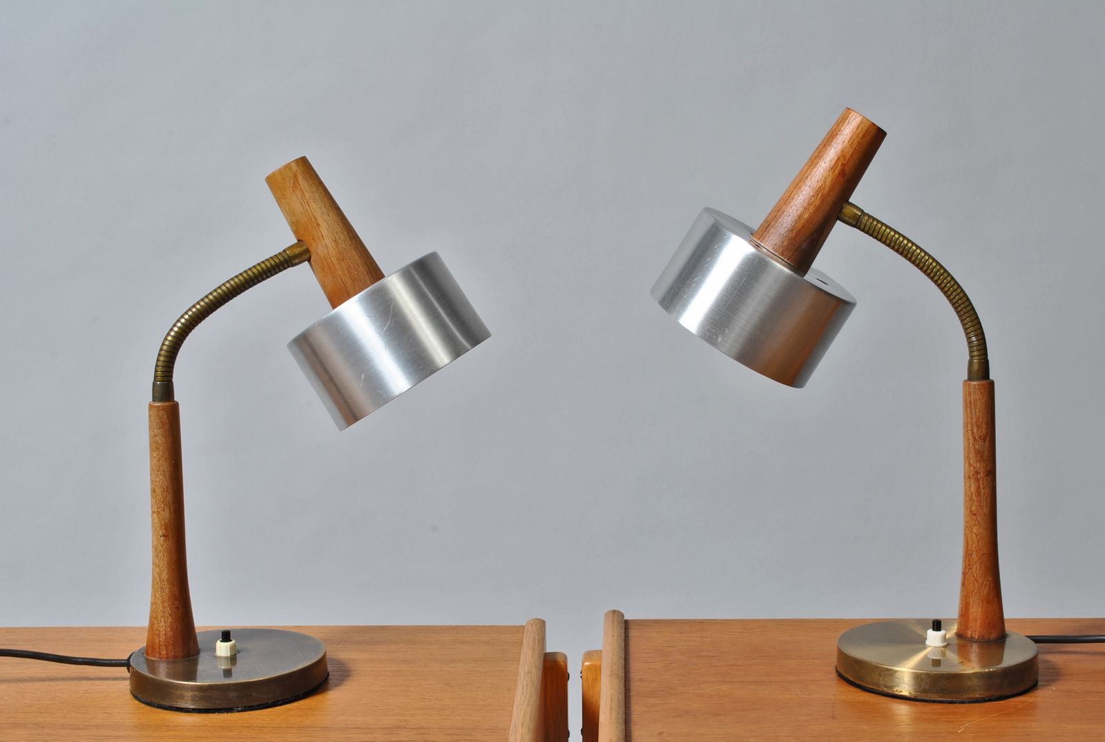 Pair Of Midcentury Danish Desk Lamps In The Style Of Jo Hammerborg For Fog&Morup photo vintage