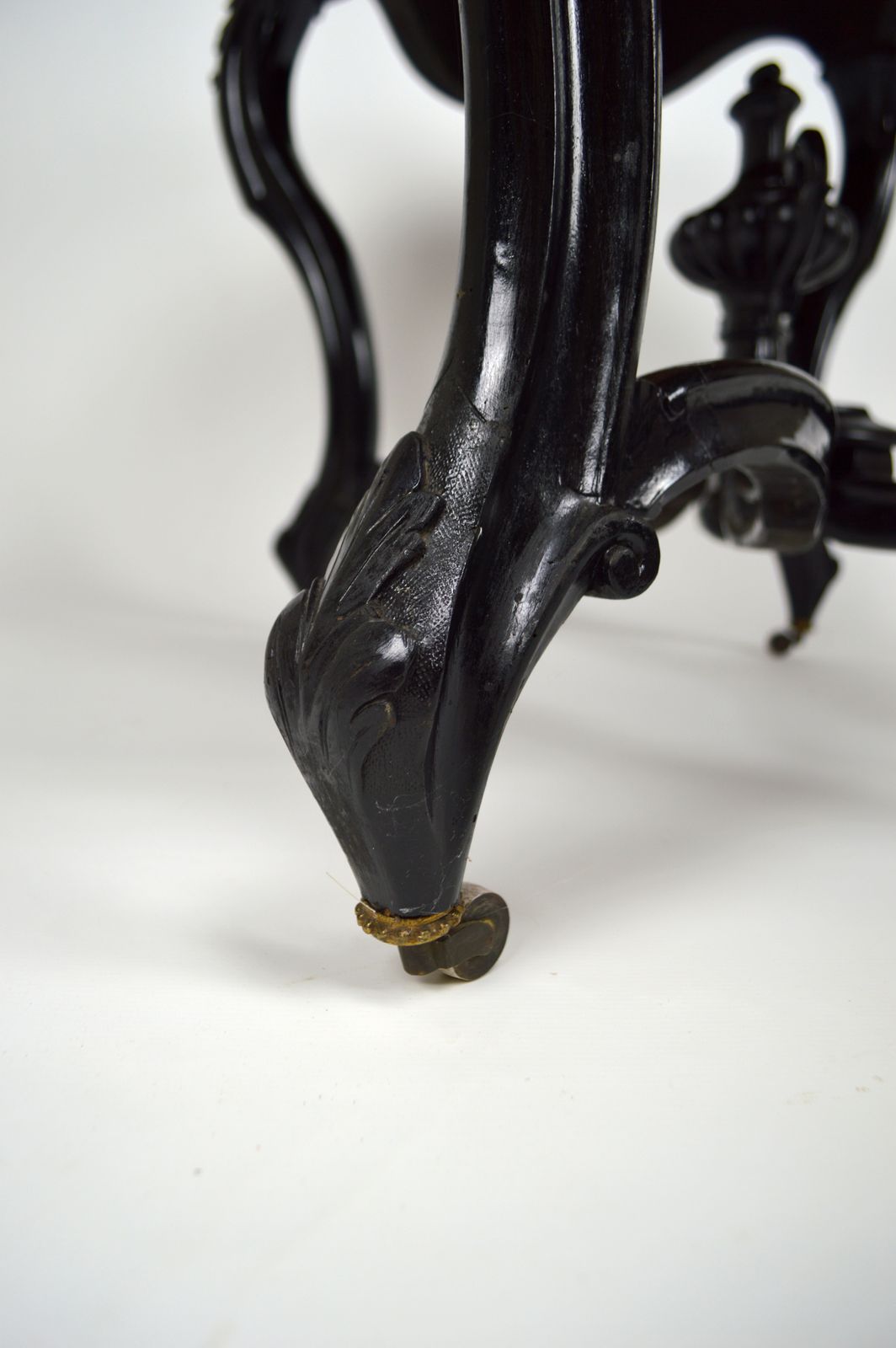 Antique Game Table And Two Chairs Set, Ebonised Wood, France, Napoleon III Style photo Furniture