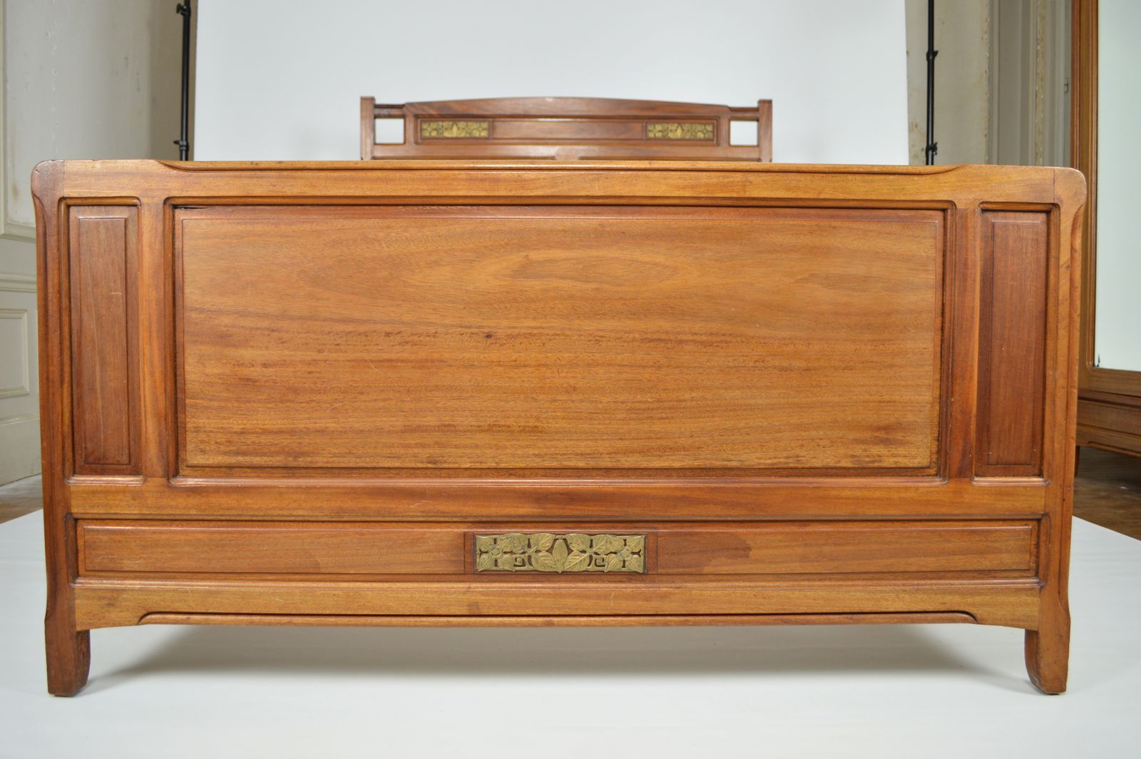 French Art Nouveau Mahogany Clematis Bedroom Set By Mathieu Gallerey, Circa 1920 photo 10800.0