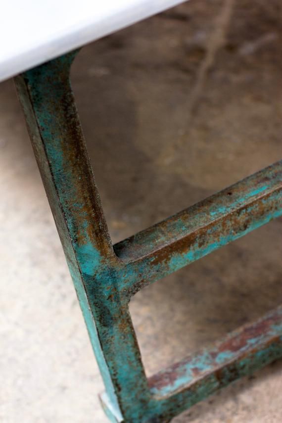 Saunders Industrial Zinc Topped Table With Vintage Reclaimed Metal Workers Workbench Legs   Made To Measure Furniture photo furniture