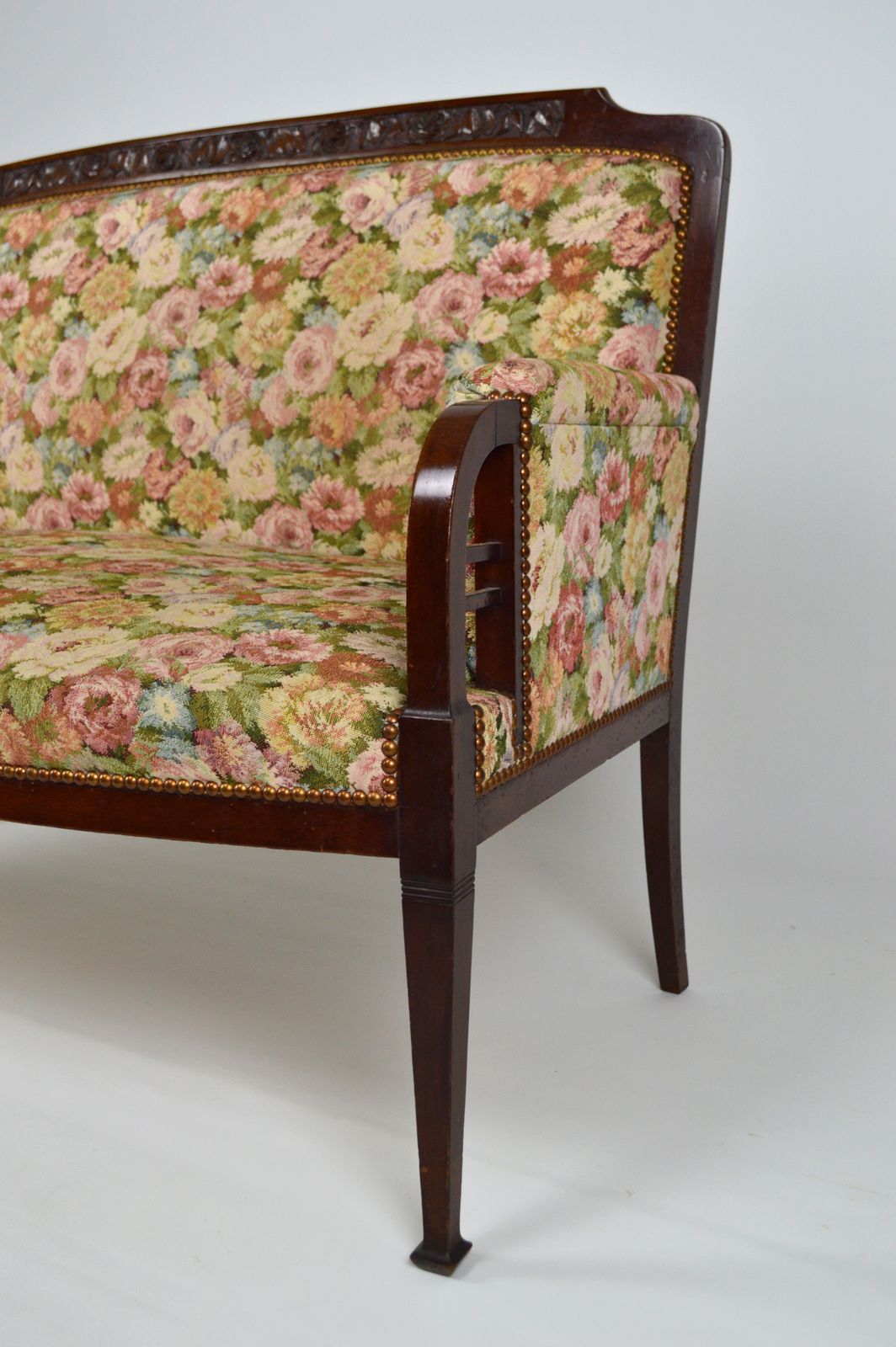 photo furniture Art Nouveau Salon Set In Carved Mahogany On A Floral Theme, Circa 1900