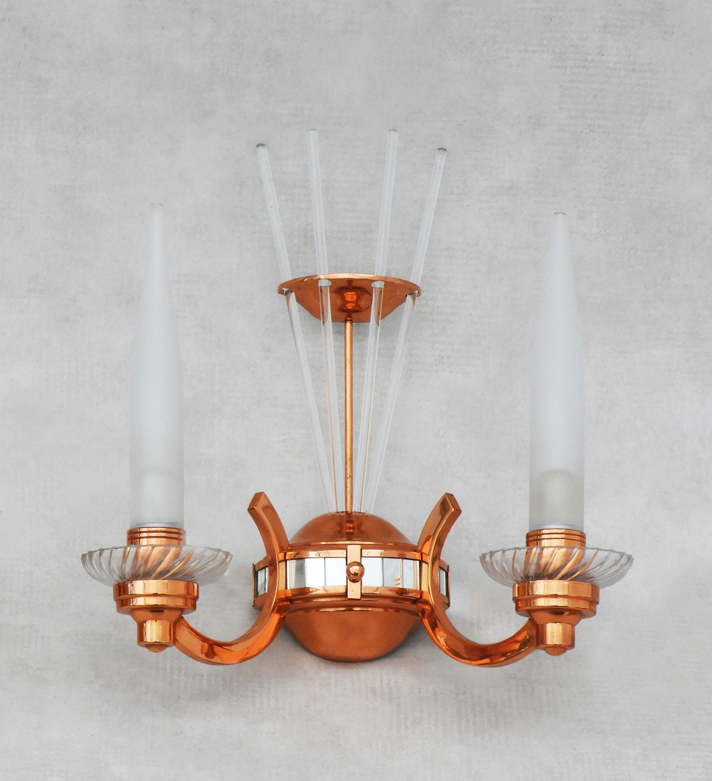 Paar Franse Art Deco Wandlampen, Toegeschreven Aan Petitot photo Verlichting