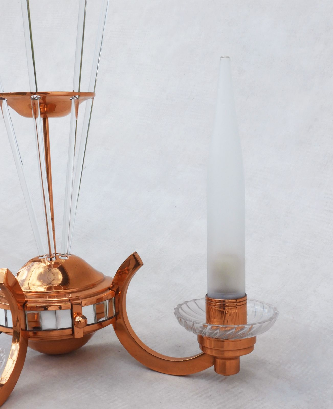 Paar Franse Art Deco Wandlampen, Toegeschreven Aan Petitot photo vintage