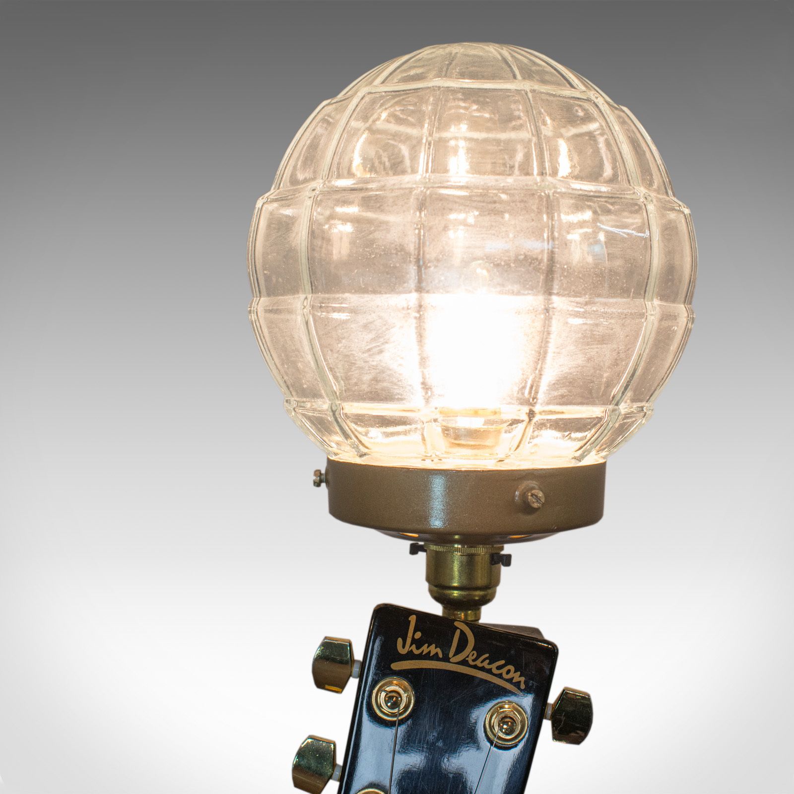Vintage, Acoustic Guitar Lamp, English, Bespoke, Handcrafted, Jim Deacon, Glass photo vinterior