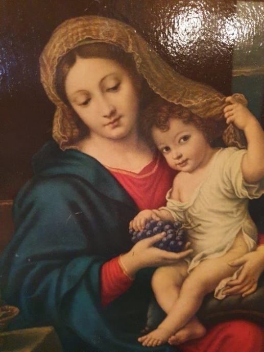 Wooden Fresco With Religious Motifs, Mother With Child photo furniture