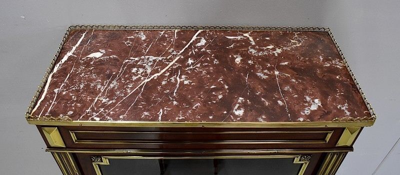 Small Showcase Mahogany Solid And Plated, Louis XVI Style   Late Nineteenth photo Furniture