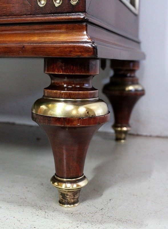 Furniture Small Showcase Mahogany Solid And Plated, Louis XVI Style   Late Nineteenth photo