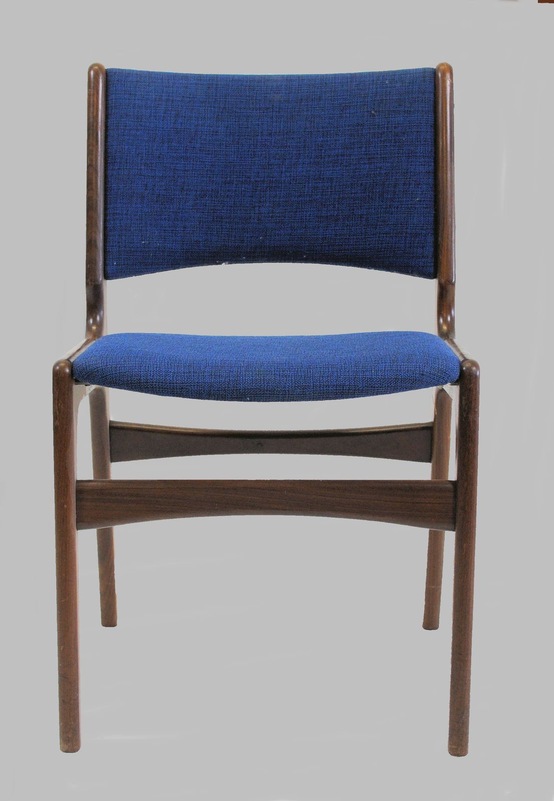 1960's Ten Fully Restored Erik Buch Dining Chairs In Solid Teak, Custom Upholstery Included photo furniture