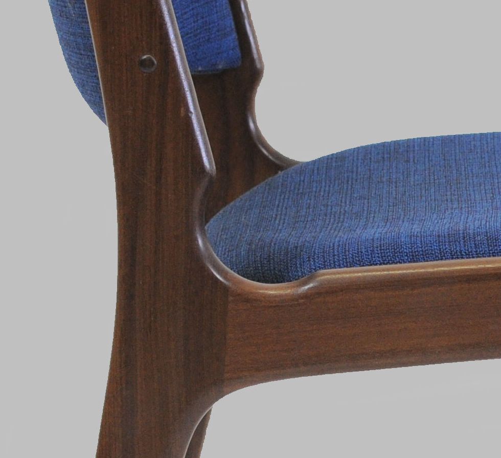1960's Ten Fully Restored Erik Buch Dining Chairs In Solid Teak, Custom Upholstery Included photo buy