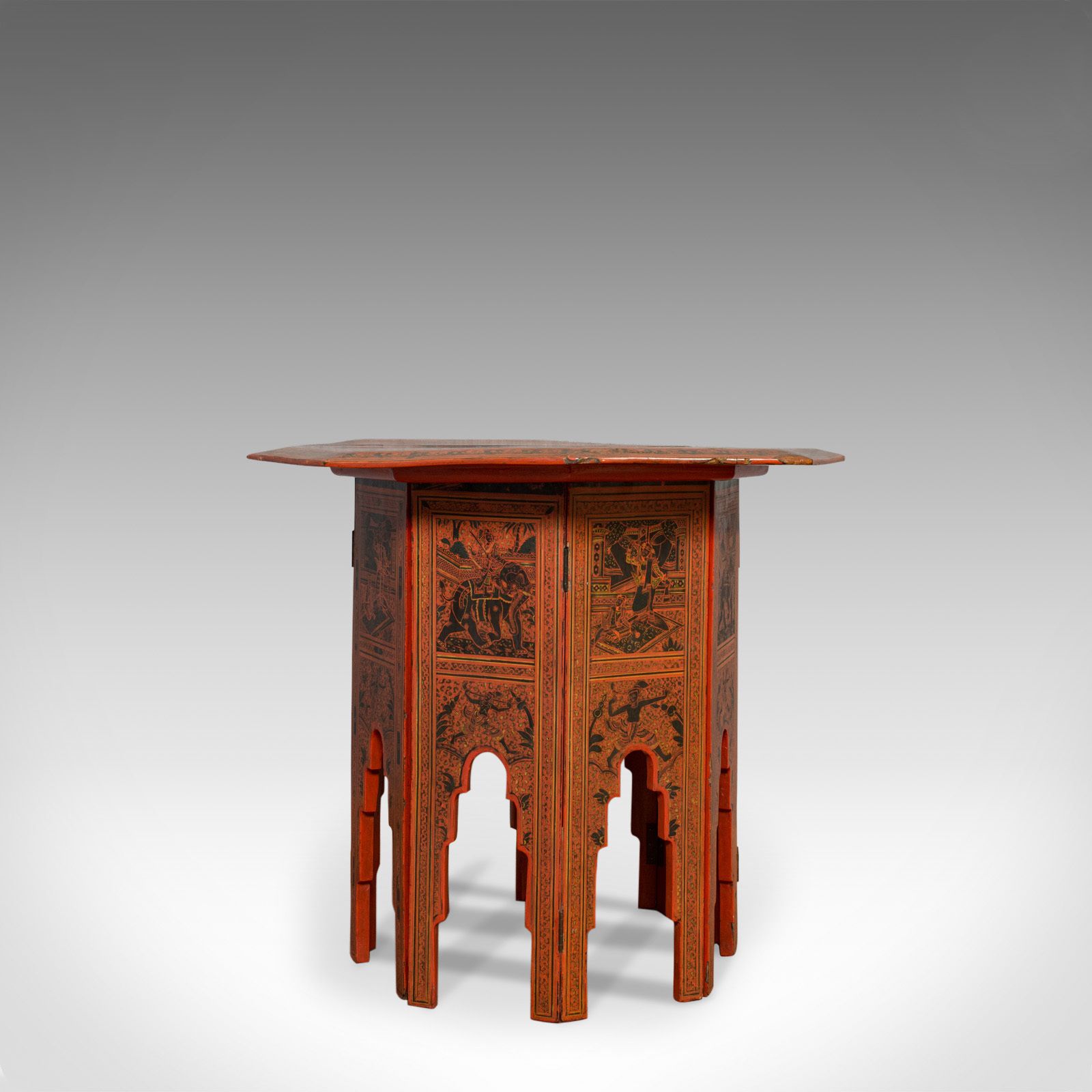 Antique Occasional Table, Victorian, Chinese Elm, Octagonal, Coffee, Moorish photo furniture