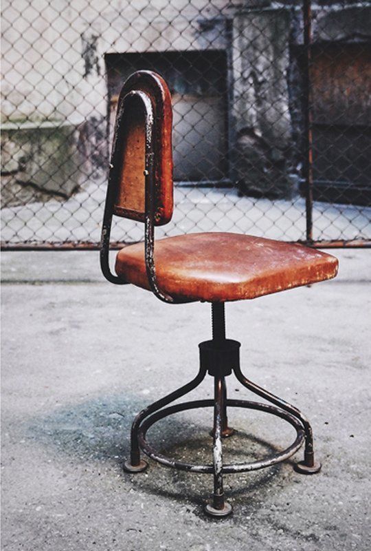 American Industrial Leather Swivel Chair, 1930s photo furniture