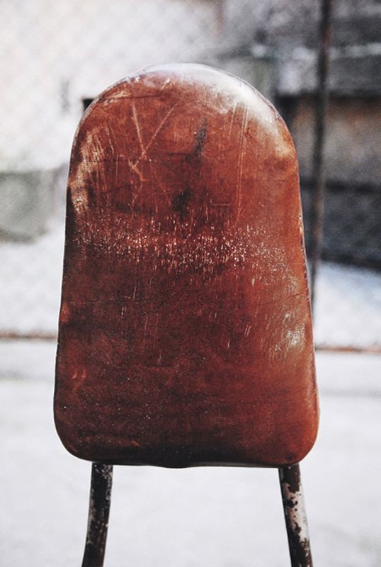 American Industrial Leather Swivel Chair, 1930s photo vintage