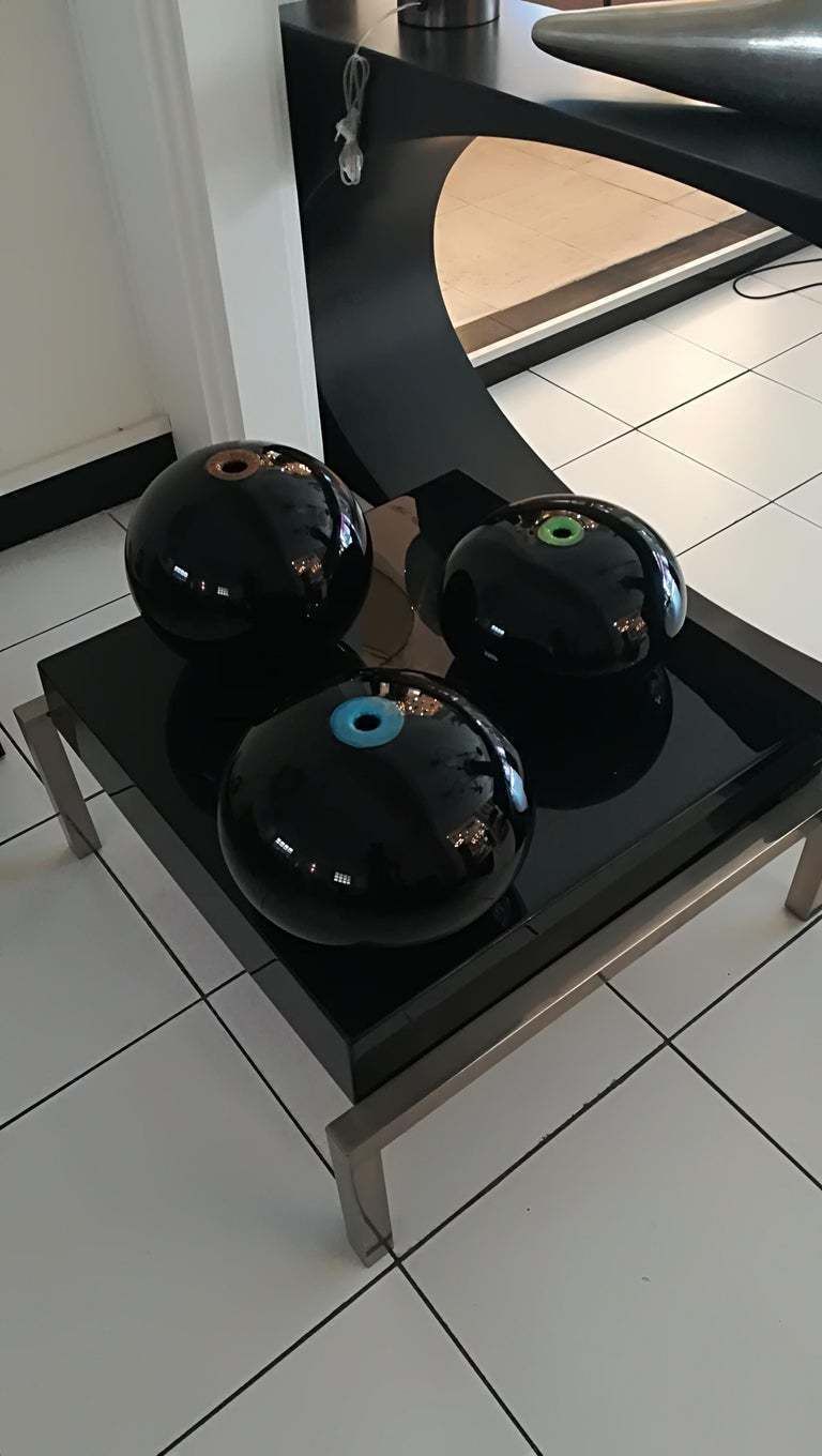 Paolo Crepax Set Of Three Murano Glass Vases Signed photo furniture
