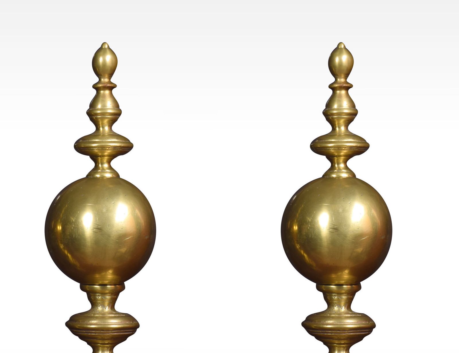 Large Pair Of Dutch Baroque Style Brass Fire Dogs photo Home Fixtures