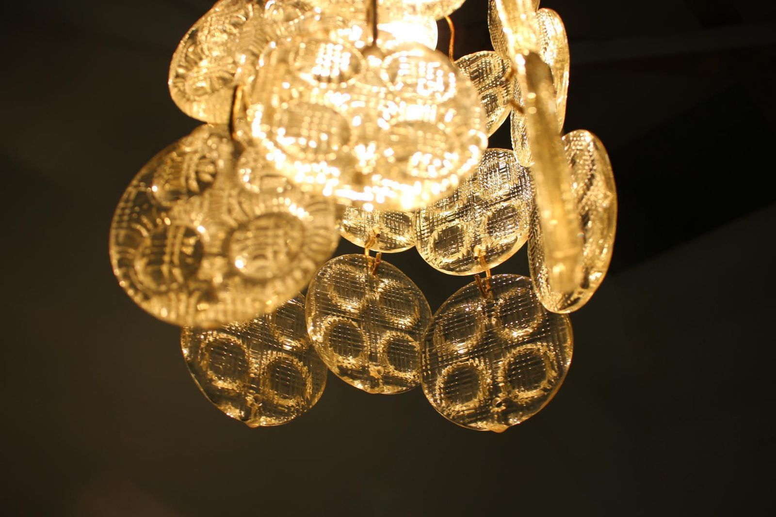 Design Brass And Glass Pendant / Chandelier By Zelezny Brod   1970s photo 910.0