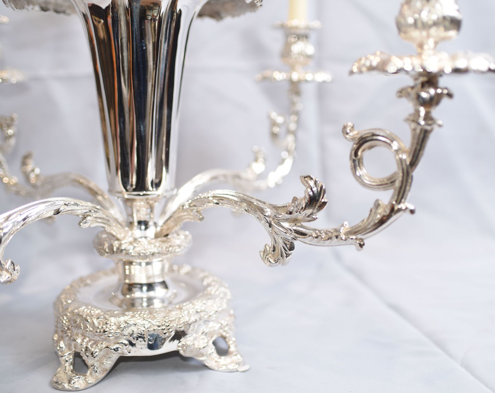 photo furniture Sheffield Silver Plate Candelabra Centrepiece   Plated English Epergne