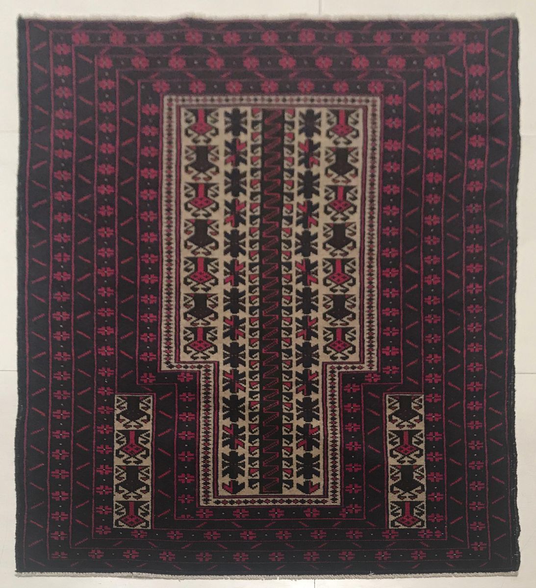 Vintage Afghan Rug, 1950s