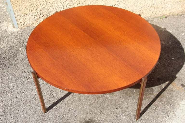 Round Ico Parisi Table Coffee Stildomuselezione 1959 Brass Teak Midcentury photo for sale