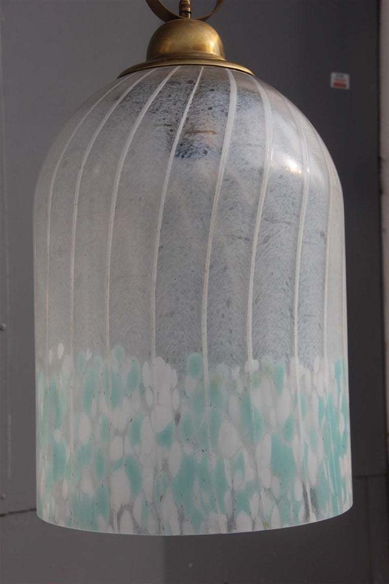 photo furniture Round Bell Ceiling Lamp Vistosi Murrina Murano 1960 Brass Satin Heavenly White