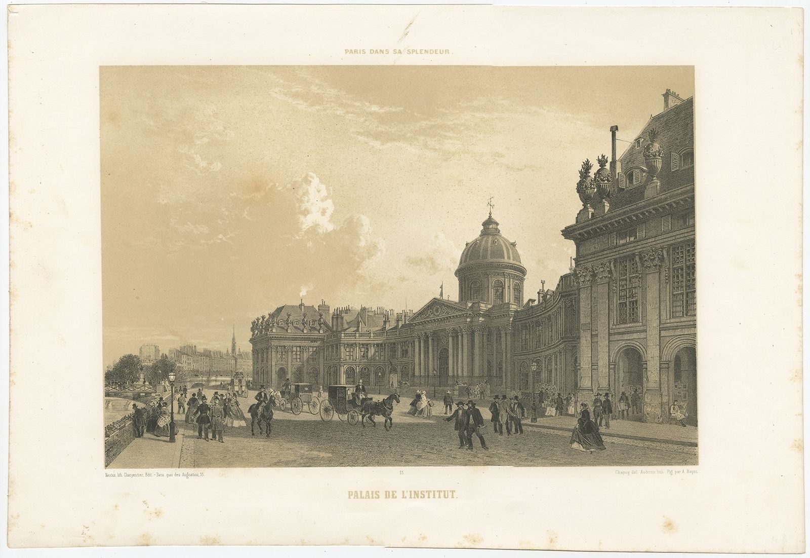 Antique Print Of The Institut De France By Charpentier (1863)