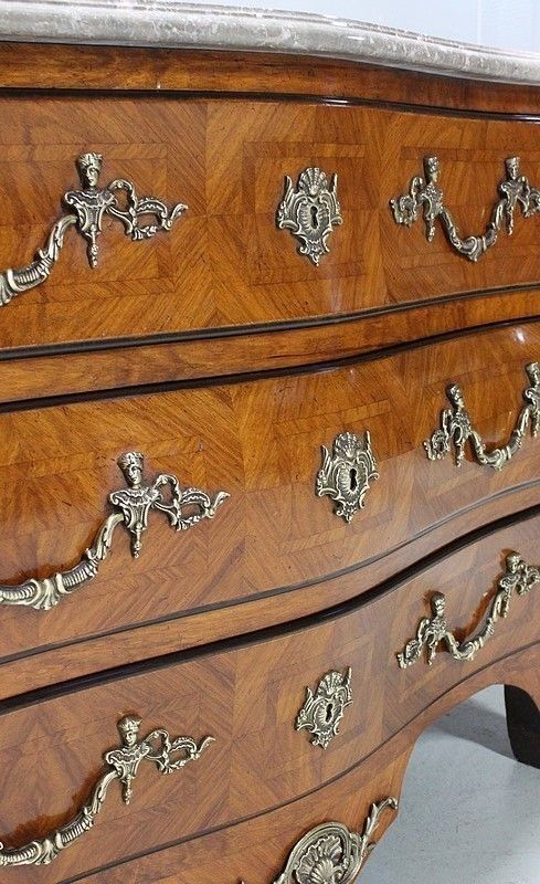 photo furniture Tombeau Cabinet In Blond Mahogany, Regency Style, Mid 20th Century