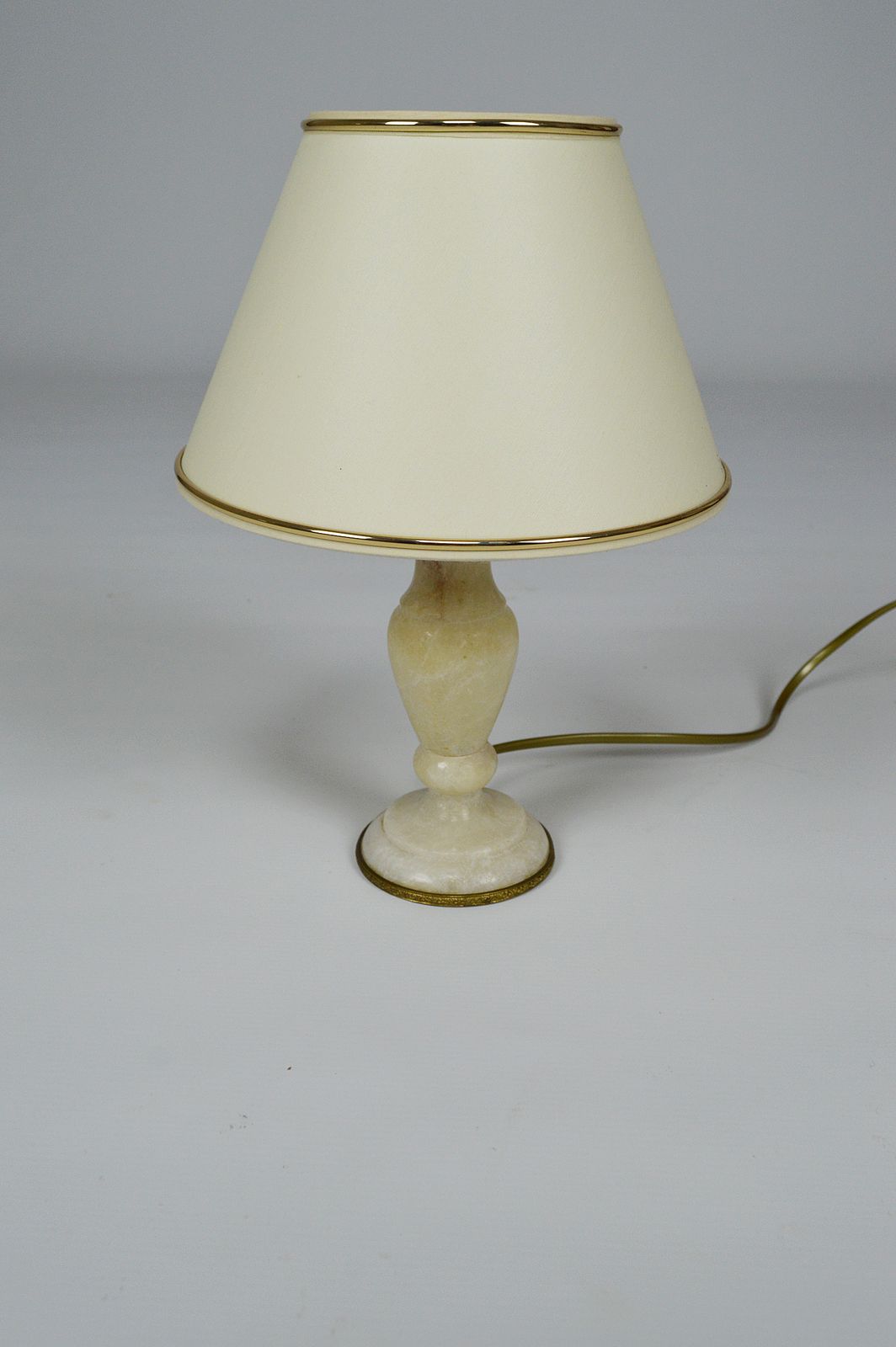Small Neoclassical Revival White Marble Table Lamp, Italy, Circa 1920 photo Lighting