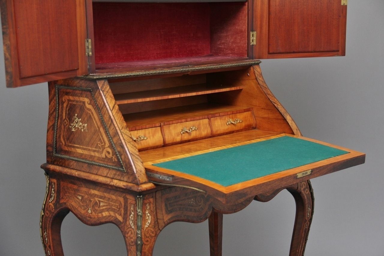 photo vintage 19th Century Walnut And Kingwood Bureau De Dame