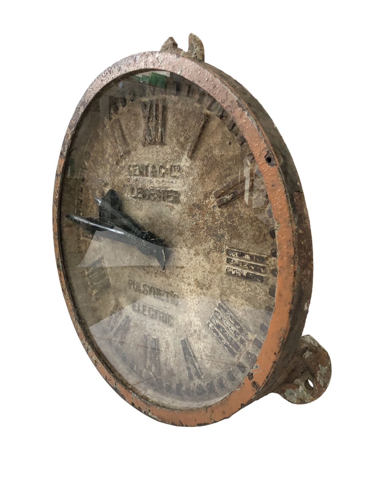 Large Cast Iron Gents Gent Of Leicester Railway Station Industrial Factory Clock photo vintage