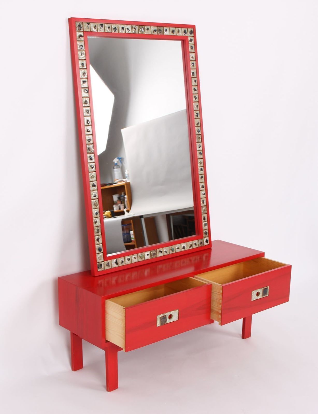 2200.0 Poul Nørreklit. Chest Of Drawers And Mirror. Select Form Denmark. 1970s Design Retro. photo