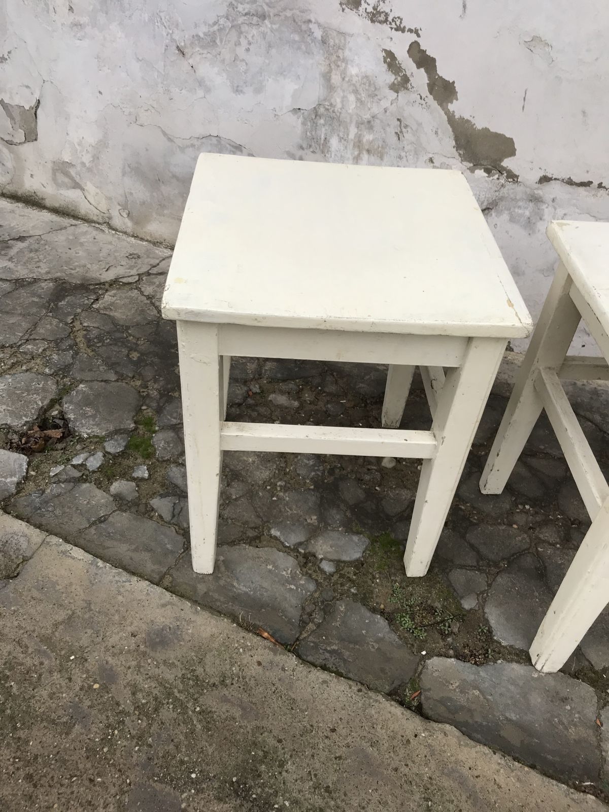White Farm Stools Ca1940s photo furniture