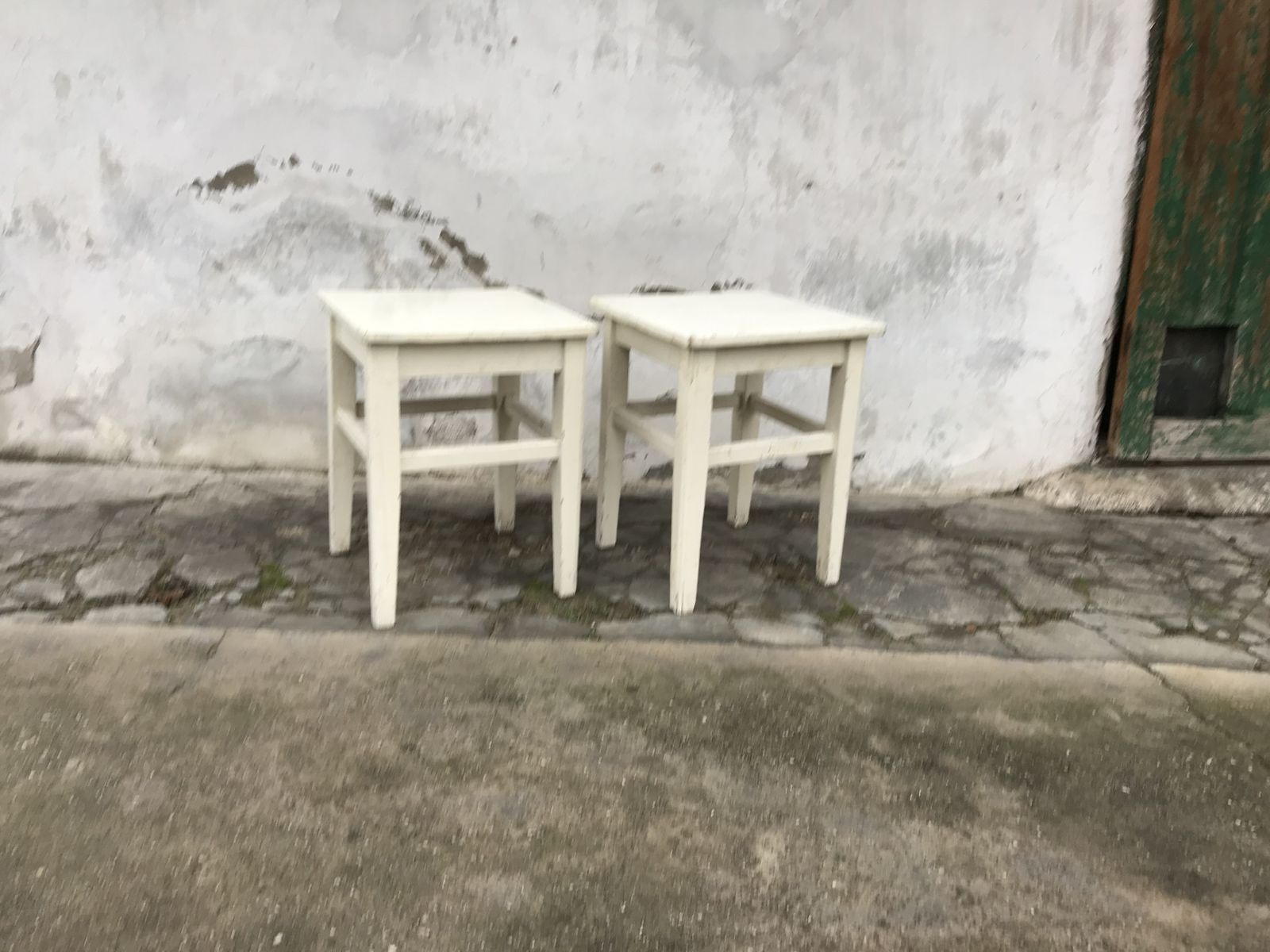 White Farm Stools Ca1940s photo vinterior