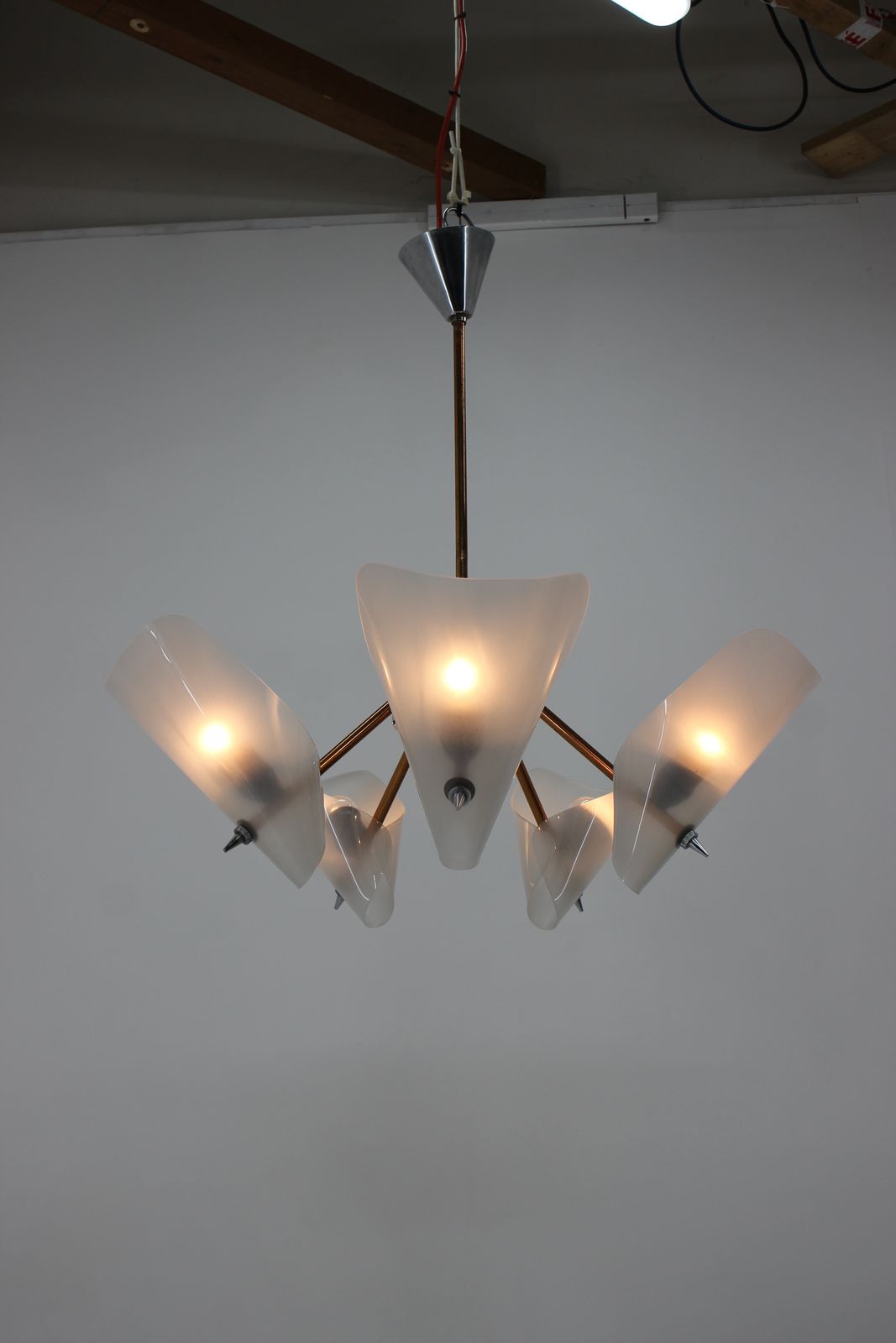 Mid Century Chandelier By Drukov,  1960s photo vinterior