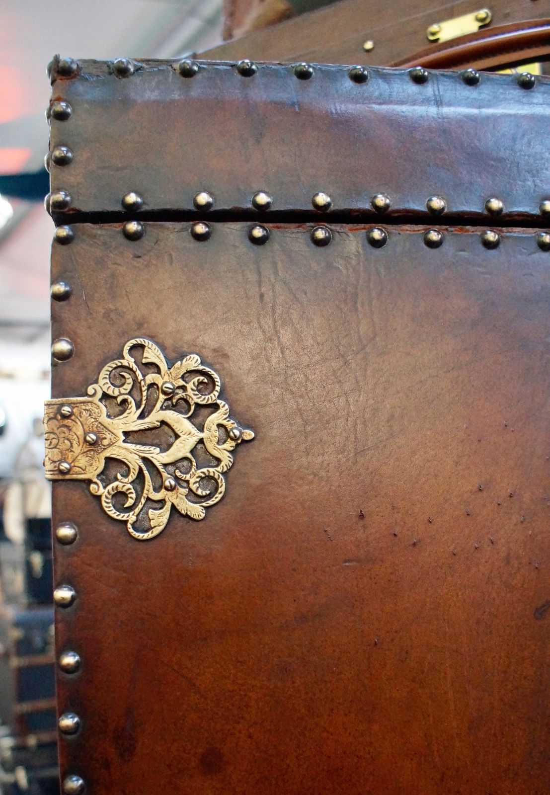 Victorian Leather Bound Wardrobe photo for sale