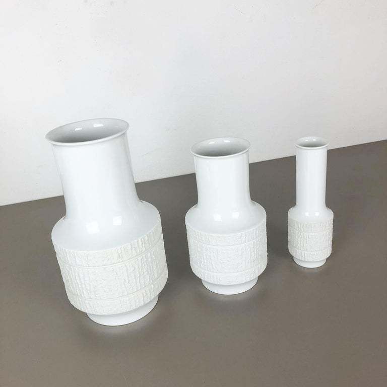 Set Of 3 Porcelain Op Art Vase By Richard Scharrer For Thomas, Germany, 1970s photo 507.0