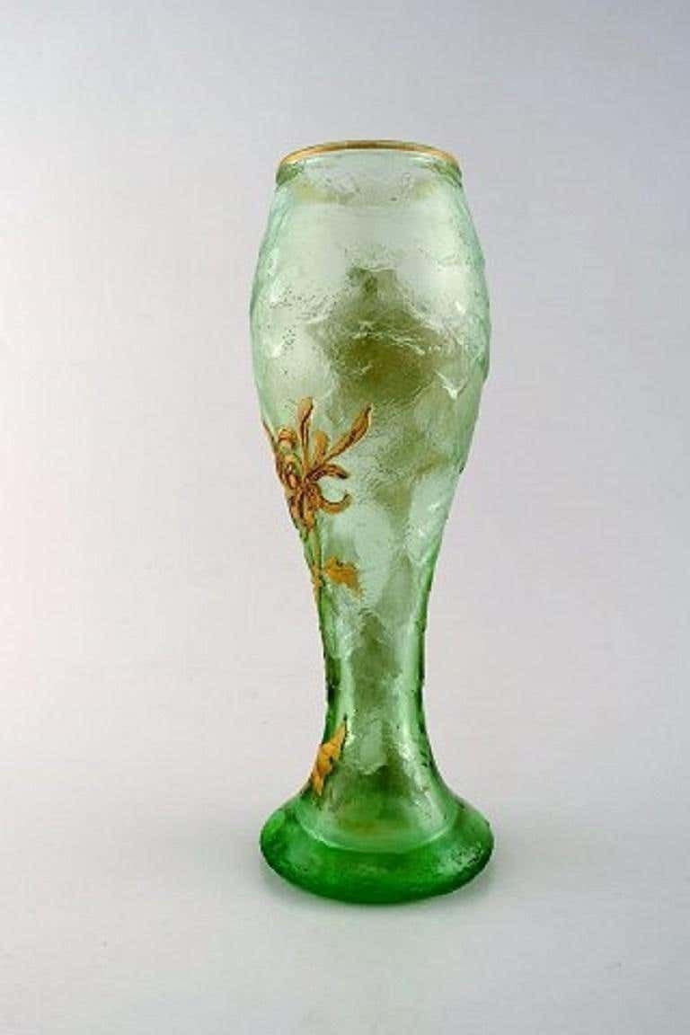 Montjoye, France, Large Art Nouveau Vase In Mouth Blown Art Glass, 1880 1900 photo furniture