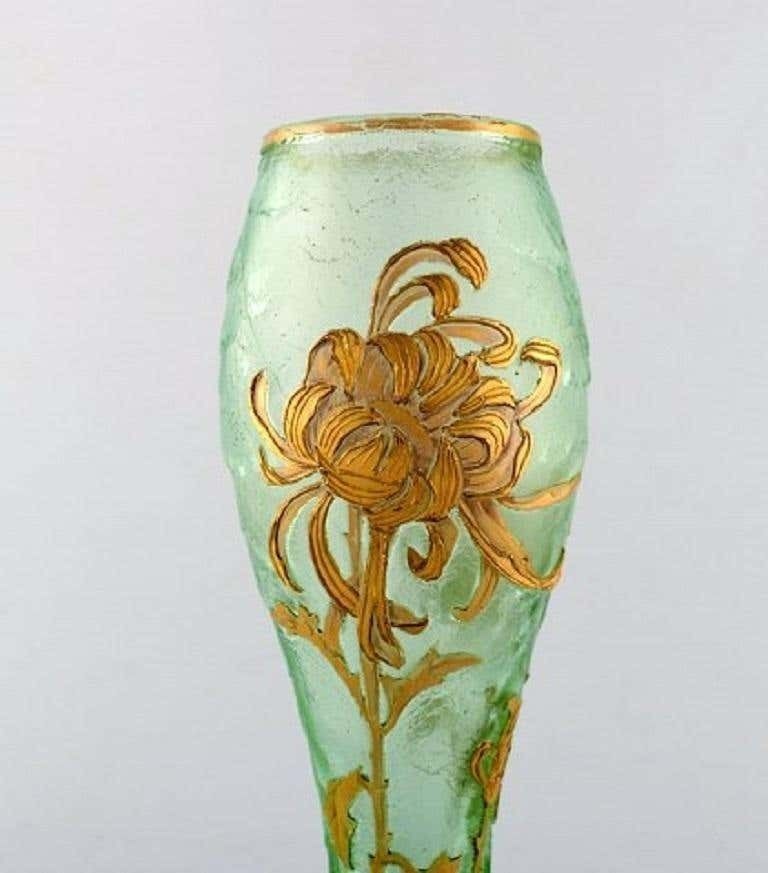 Montjoye, France, Large Art Nouveau Vase In Mouth Blown Art Glass, 1880 1900 photo for sale