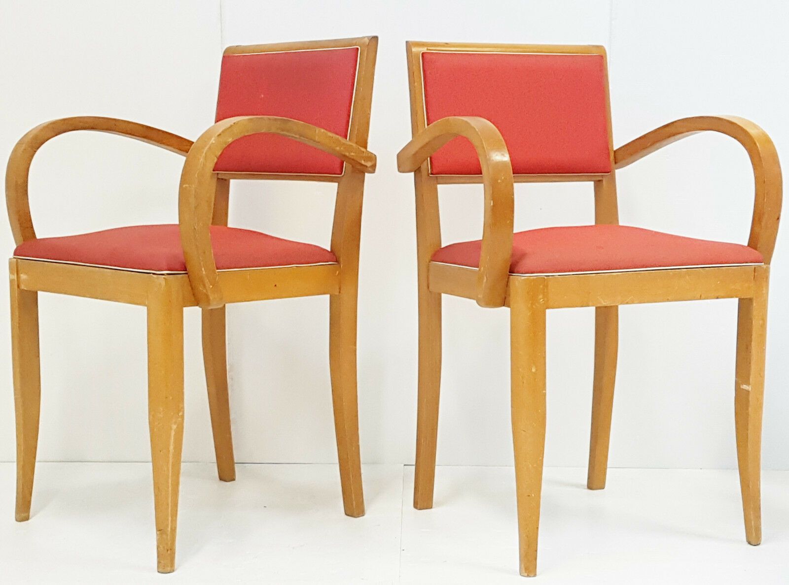 Paar Franse Vintage Bridge Fauteuils, Jaren 1950, Rockabilly