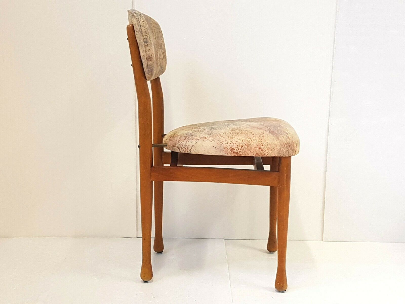 Danish Vintage Scandinavian Chair 1960 Teak Metal Fabric 60s 60s Years 60 photo 309.0