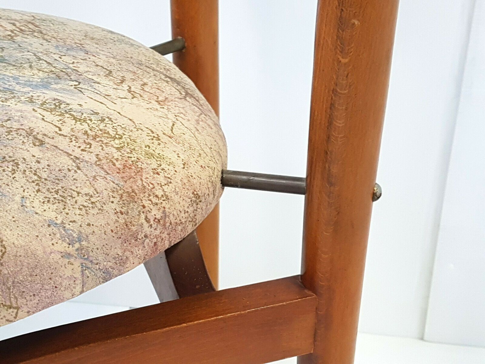 Danish Vintage Scandinavian Chair 1960 Teak Metal Fabric 60s 60s Years 60 photo vintage