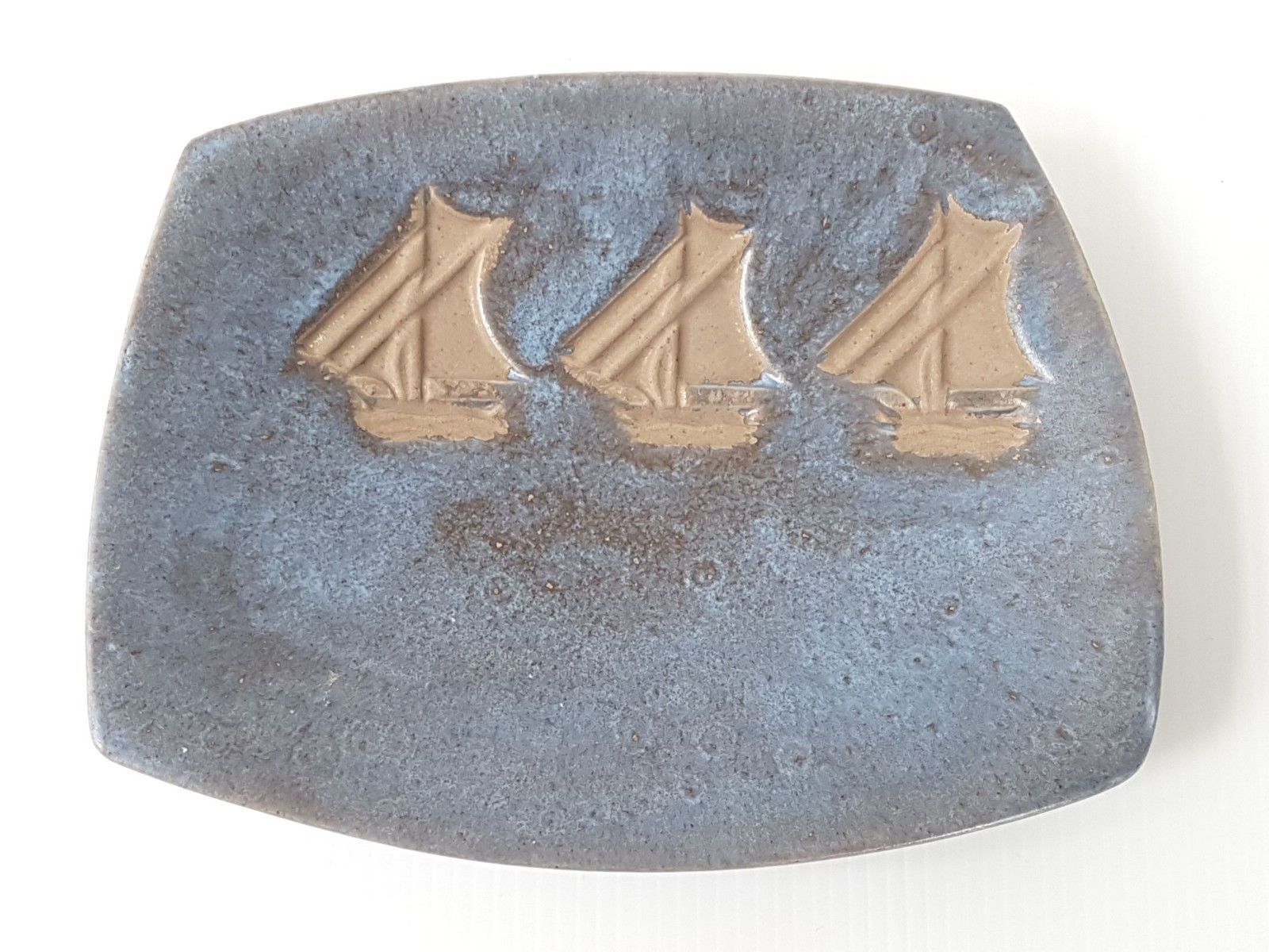 Vide Poche Voiliers Vateaux 1970 En Gres Ceramique Villenauxe En Champagne 70s Miniature 1 Vide Pocket Sailing Boats 1970 In G