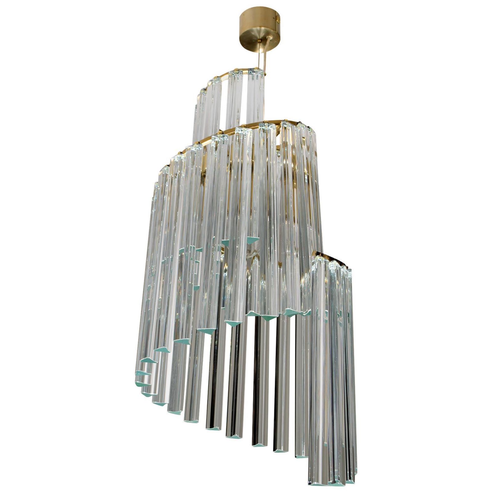 Pia Guidetti Crippa Mid Century Modern Italian Murano Chandelier For Lumi, 1960s