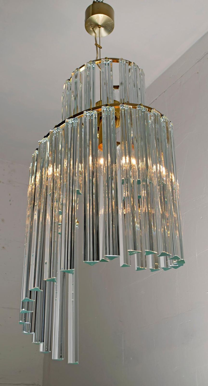 Pia Guidetti Crippa Mid Century Modern Italian Murano Chandelier For Lumi, 1960s photo vintage