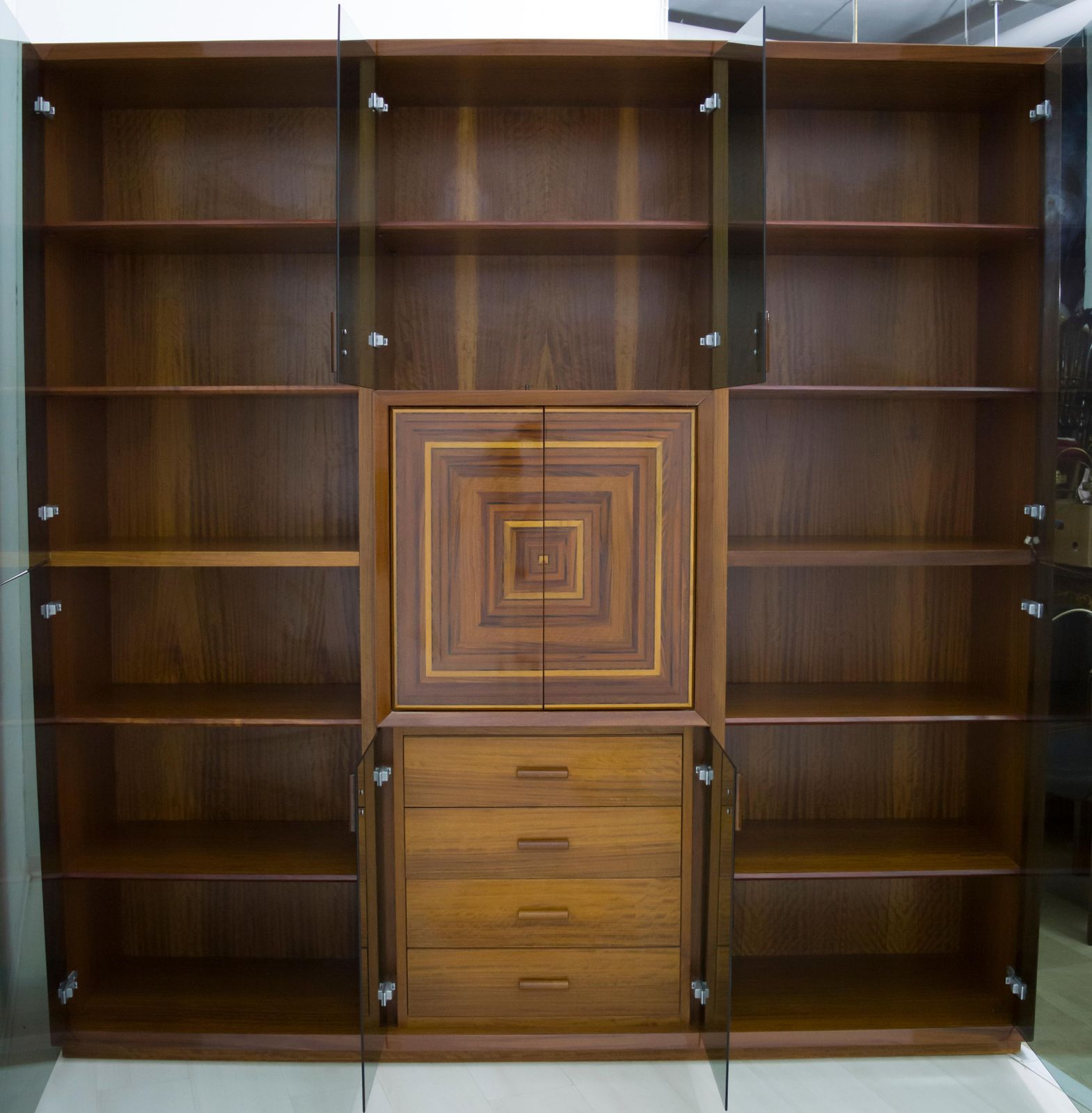 Signed Luciano Frigerio Rare Italian Inlaid Bar Cabinet "Paganini", 1975s photo for sale