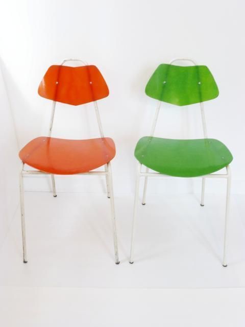 Superb Pair Of Fiberglass Chairs 1950: French Work Of The 1950s photo furniture