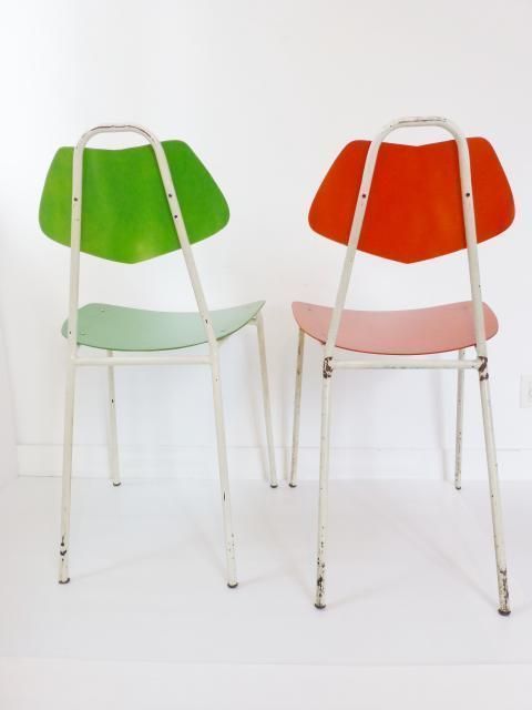 Furniture Superb Pair Of Fiberglass Chairs 1950: French Work Of The 1950s photo