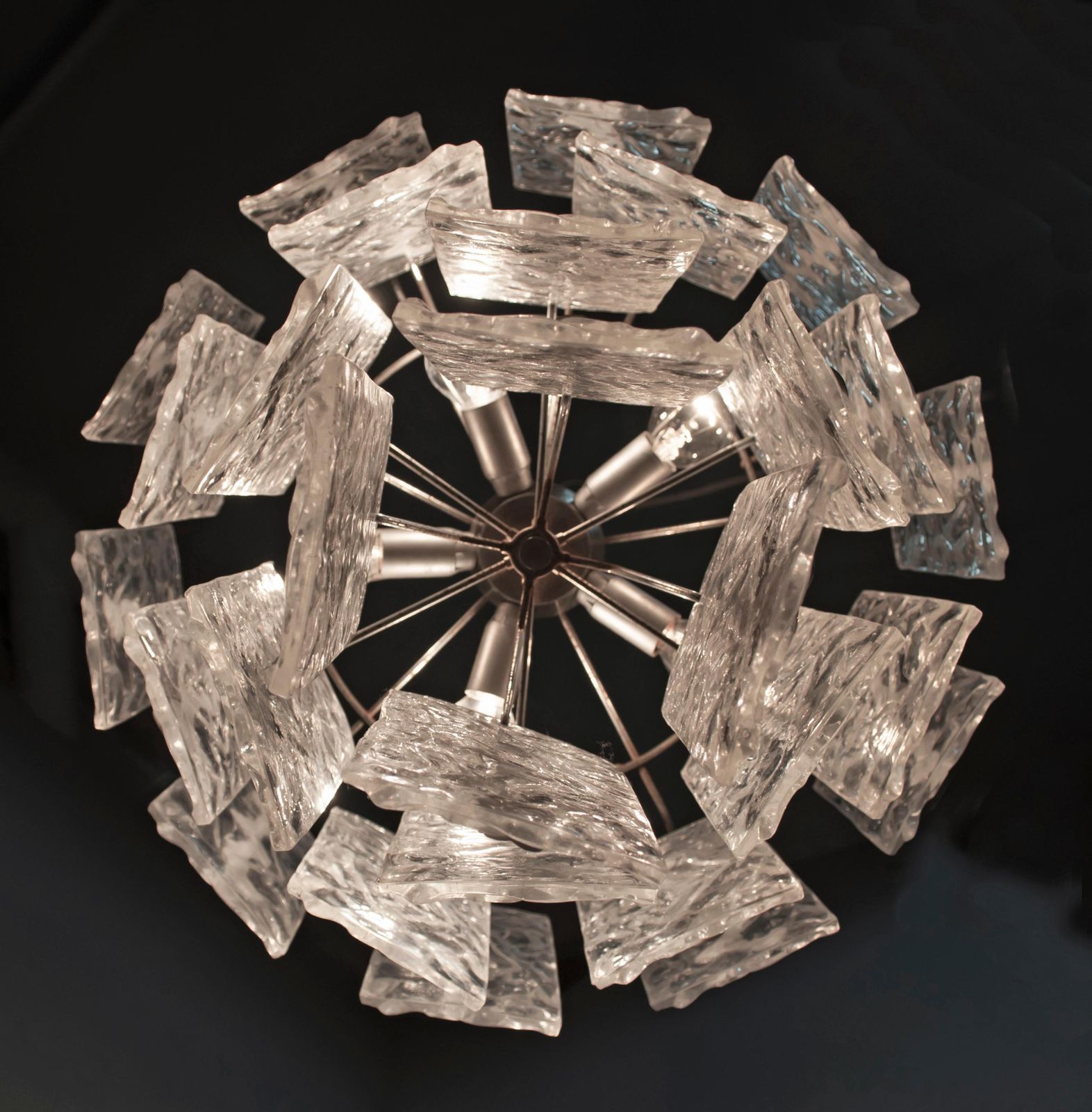 Lighting Carlo Nason Mid Century Modern Italian Chandelier For Mazzega, 1960s photo