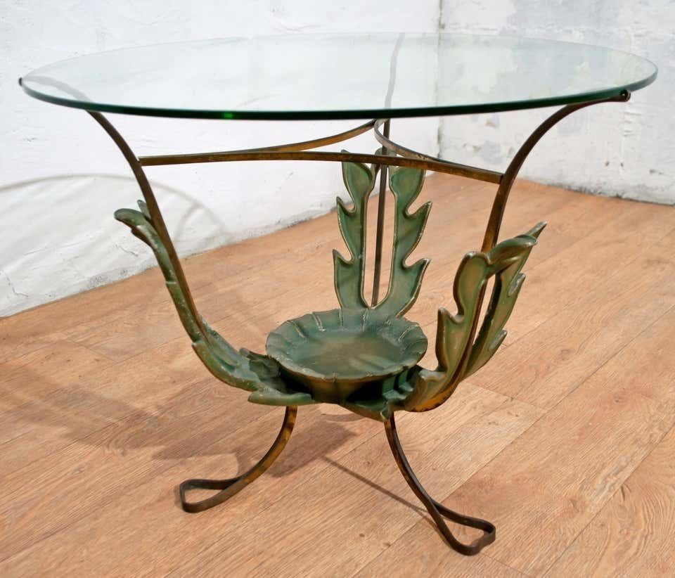 Pierluigi Colli Midcentury Italian Brass And Wood Coffee Table, 1950s photo vinterior